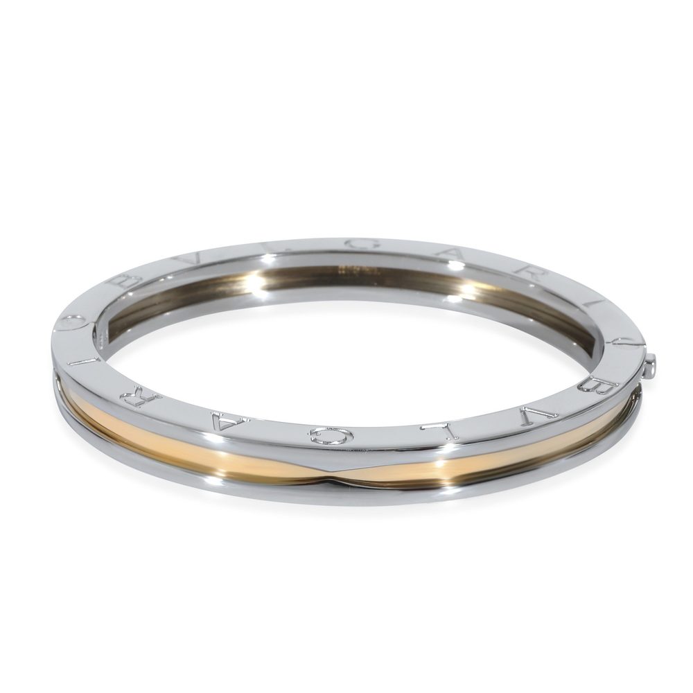 Bulgari Two-Tone Silver and Gold Bangle Bracelet - Picture 4 of 4